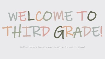 Welcome to Third Grade